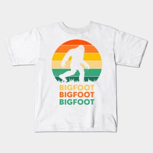 Bigfoot Enthusiast Tee, 70's Style Sasquatch Shirt, Fun Outdoors Apparel, Unique Gift for Cryptozoology Fans Kids T-Shirt